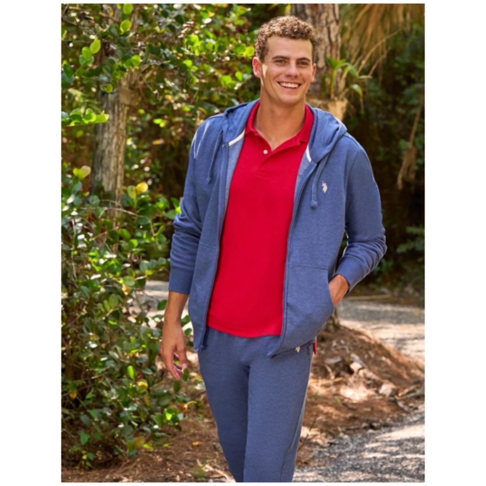 U.S. POLO ASSN. MEN’S EVERYDAY FILL ZIP FLEECE HOODIE